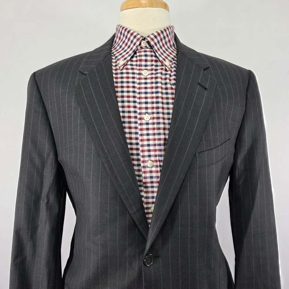 Joseph Abboud Men's Sport Coat Blazer Two Button‎ Charcoal Striped Wool Size 42R
